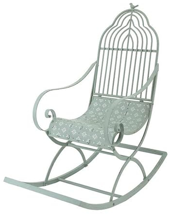 NRNQMTFZ Schaukelstuhl, Schwingsessel, Relaxstuhl,Gartenstühle mit Rückenlehne & Armlehne,Haltbarer Metallrahmen Lounge Sessel ideal für Balkon, Garten