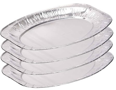 Set 4 bandejas ovaladas aluminio 35x24cm colección KINVARA