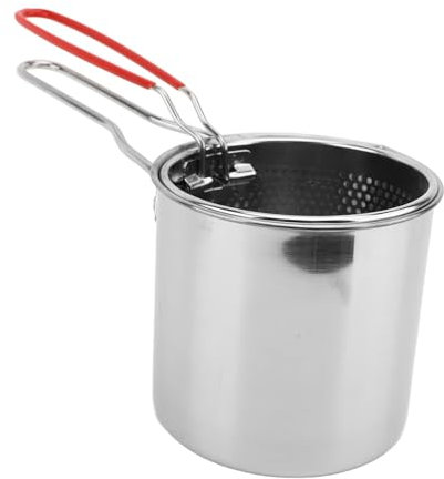 Friteuse en acier inoxydable avec panier à tamis pour le camping
