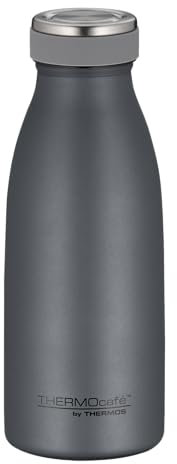 THERMOcafé by THERMOS TC Bottle Bouteille isotherme en acier inoxydable résistant aux boissons gazeuses Gris graphite mat 0,35 l 12 h chaud 24 h froid Anti-fuite Pour l'école, les déplacements et le