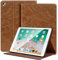 NANRUIL Étui de protection pour iPad Pro 12,9 1/2ème génération 2015/2017 (modèle : A1584/A1652/A1670/A1670/A1671/A1821) - En cuir véritable - Pour veille/sommeil automatique - Kaki