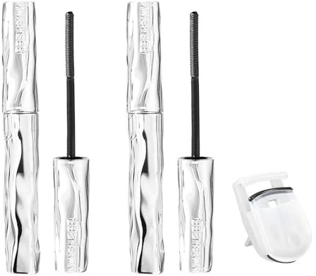2 Stück Iron Eye Mascara 3D Curling Wimperneisen-Mascara Das bürstenlose Design ist glatt, Wasserfest, langanhaltend und klumpt nicht, mit Wimpernzange