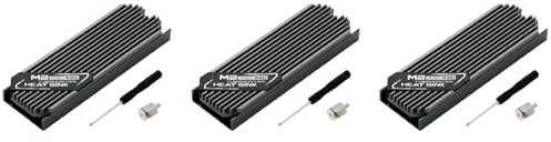 Iyalezirk 3X Dissipateur de Chaleur Ultra-Fin M.2 SSD M2 2280 Disque Dur à Semi-Conducteurs en Aluminium Refroidisseur de Radiateur Refroidissement Coussin Thermique Gris