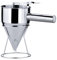 Entonnoir 1 x entonnoir à piston en acier inoxydable Entonnoir de cuisine Distributeur de pâte Ustensiles de cuisine pour desserts gâteaux crêpes 1200 ml