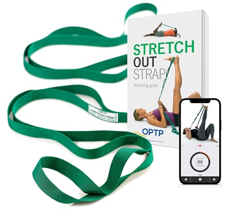 OPTP Der Original Stretch Out Strap mit Übungsbuch - Made in USA Top Wahl von Physiotherapeuten & Sporttrainern