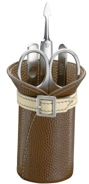 Twinox Manicure Ständer 4-teilig, echtes Rindleder, 6 x 12,5 cm