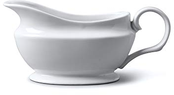 WM Bartleet & Sons 1750 T194 Traditional Porcelain Gravy and Sauce Boat 240ml, White