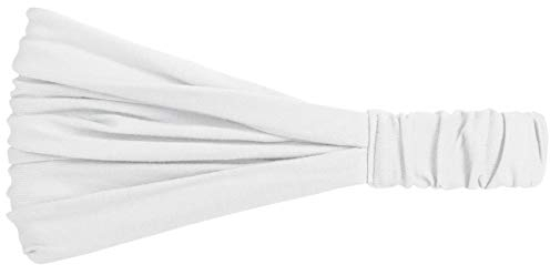 Hutshopping Haarband für Frauen - sportliches Bandana Kopftuch in Einheitsgröße (52-60 cm) - Stirnband Frühjahr Sommer weiß