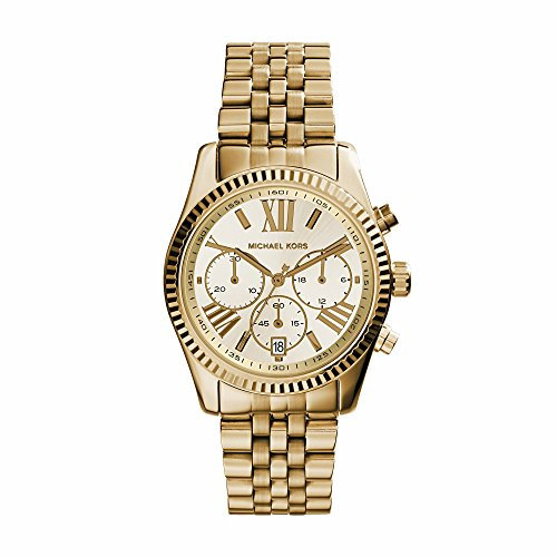 MICHAEL KORS Lexington Womens Quartz Watch with Gold Dial and Gold Stainless Steel Bracelet MK5556