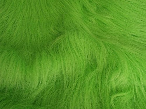 CRS Fur Fabrics 8800201522507 Long Pile Fun Faux Fur Fabric Material Lime Green, 1Mtr-150cmx100cm Langfloriger Kunstpelzstoff, 1 m, 150 x 100 cm, Lindgrün, Acryl, 150 cm