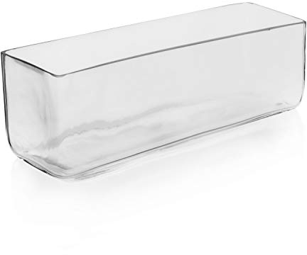 CYS® Cristal Rectangular jarrón. H-4, open-12 x 4 , pack de 1 pc