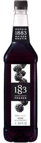 1883 Maison Routin Premium Blackberry Syrup, 1 Litre PET Bottle | Flavoured Syrup, For Coffee, Tea, Cocktails, Iced Drinks & Desserts, Made with Pure Cane Sugar, No Artificial Colours, Vegan