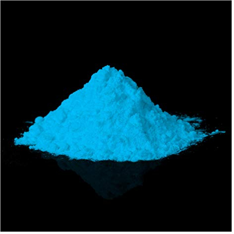 LUMENTICS Premium Glühpulver - Ultra helle Nachleuchtpigmente, selbstleuchtende Farbpigmente, nachleuchtendes Farbpulver, UV Glühpigment, Night-Glow (100g, Blau)