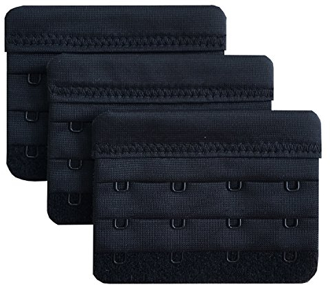 Chanie Women Pack of 3 Soft Comfortable 4 Hooks Bra Extender,5.8cm x 7.6cm