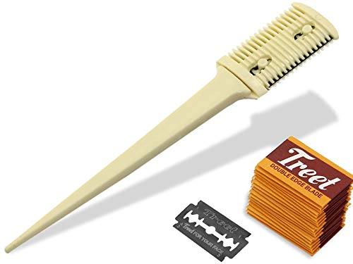 Effiliermesser Effilierer zum Kürzen und Ausdünnen von Haaren mit 50 Ersatzklingen