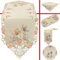 Quinnyshop Bunte Blumen Schmetterling Stickerei Mitteldecke 60 cm Rund Polyester, Ecru / Creme