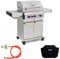 TAINO PLATINUM Gasgrill Set mit Abdeckhaube und Regler Grill-Set Edelstahl Piezozündung Sear-Burner (PLATINUM 3+1 Set)