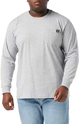 Dickies, Herren, Schweres Langarmshirt mit Tasche, legere Passform, Heather Grey, XXL