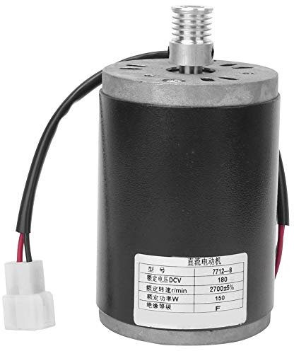 MAGT Motore Elettrico 220v Motore a Corrente Continua, 7712-8 220V 150W in Lega di Alluminio a magneti permanenti DC Spazzola Motore Catena Ruote Ruote sincronizzate per Scooter Elettrico