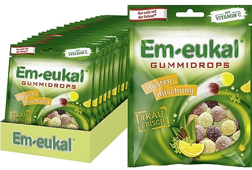 Em-eukal Gummidrops Hustenmischung, mit Vitamin C, Kräuterfrisch, Zuckerhaltig, 20x90g