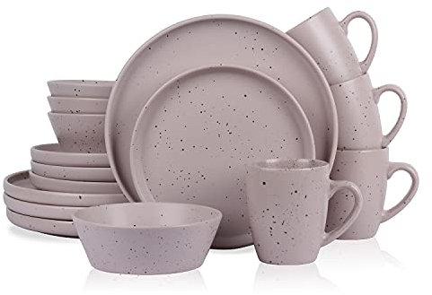 Stone Lain Jade Tafelservice für 4 Personen, Steingut, Taupe, 16-teilig