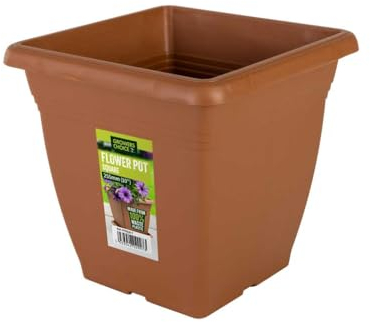 Tildenet Growers Choice FPSQ26-T Pot de Fleurs carré en Terre Cuite Capacité 9 l 100% Plastique recyclé 25,5 cm