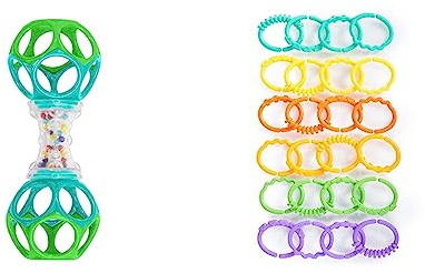 Bright Starts, Oball &, Oball, Kinderwagenkette Verbindungsglieder, Lots of Links, biegbar, einfach zu befestigen, leichte Reinigung, perfekt für unterwegs