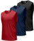 Boyzn Tank Top Herren 3er Pack Training Fitness Bodybuilding Tankshirt Schnelltrocknendes Muskelshirt Ärmellos Weste für Men Black/Navy/Red-3P02-L