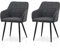 TUKAILAI Esszimmerstühle Set aus Leinen, Küchenstuhl mit Rückenlehne,Gepolsterter Sitz,Armlehnen,Metallbeine,Polsterstuhl Armlehnstuhl Sessel Küche,Esszimmer,Wohnzimmer (Leinen×2, Dunkelgrau)