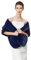 BEAUTELICATE Châle Étole en Fausse Fourrure Écharpe Boléro De Femme Mariage Hiver sur Robe de Soirée Mariée Cérémonie Fête Demoiselle d'honneur (Taille Unique, Amélioré - Bleu Marine)