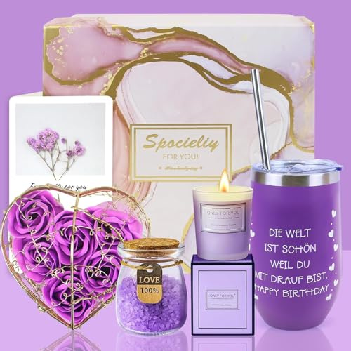 Geburtstagsgeschenk für Frauen Freundin, Geburtstag Geschenke für Frau | 6tlg. Frauen Geschenke zum geburtstag für Beste Freundin, Mama, Schwester, Happy Birthday Gift