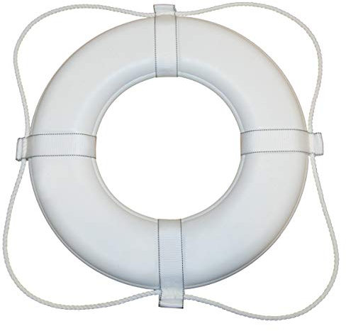 TAYLOR MADE PRODUCTS Unisex-Erwachsene Vinylbeschichteter Ring, mit weißen Rettungsring aus Schaumstoff mit Vinylbeschichtung, Greiflinien, 50,8 cm, Orange, 20