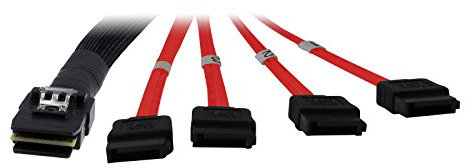 Inter-Tech Kabel SFF 8087 4X SATA, Z- zum Annschluss von 4 Festplatten mit 1 SAS-Controller