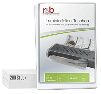 200 Laminierfolien DIN A4 glänzend | Wasserfeste Versiegelung | 2x 80 mic | Gerundete Ecken | Premium-Qualität für ultimativen Schutz
