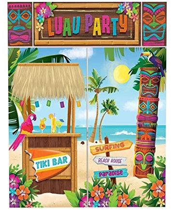 Fancy Dress VIP Riesige Hawaii-Foto-Szene, Luau Tiki, Strandparty, Wanddekoration, 1,8 m