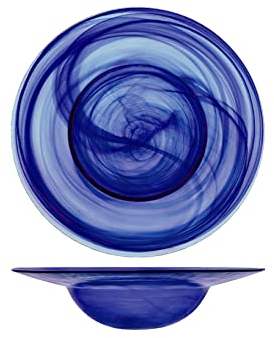 H&H 6 piatti in vetro alabastro cobalto pasta 23,5