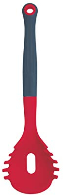 Colourworks Multi Pasta Spoon / Spaghetti Measure Tool, Silicone, Cherry, 28.5 cm