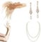 BABEYOND 1920s Accessoires Set Damen Gatsby Kostüm Zubehör Set inklusive Stirnband Halskette Handschuhe Ohrringe Set-10