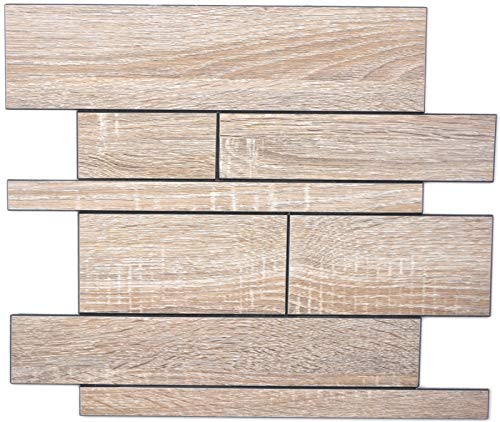 selbstklebende Wandpaneele Holzoptik braun grau Küchenrückwand Fliesenspiegel