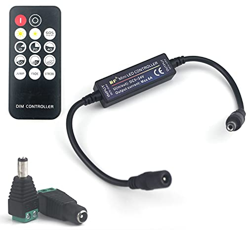 Taikuwu RF Fernbedienung mit Timer, 14 Tasten Wireless LED Dimmer für DC12-24V LED Streifen – Helligkeitssteuerung, Multidirektional, Kompatibel mit COB/3528/5050 uvm.