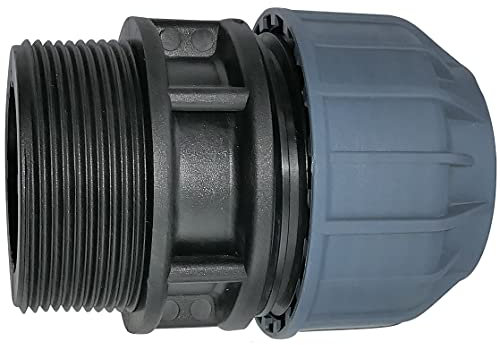 AERZETIX - C51913 - Manguito/adaptador roscado - reductor de compresión recto - conexión rosca macho 2 - para tubería de agua Ø40mm - en polipropileno - conector/reparador