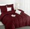 Utopia Bedding Bettwäsche 200x200 Set - Mikrofaser Bettbezug 200x200 cm + 2 Kissenbezüge 80x80 cm - Burgund