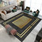 YUCFS Rechteck Kurzflor Teppich rutschfest waschbar Orientteppich klassisch schwarz Gold geometrisch Büro Konferenz Flur Spielzimmer 70 x 100 cm
