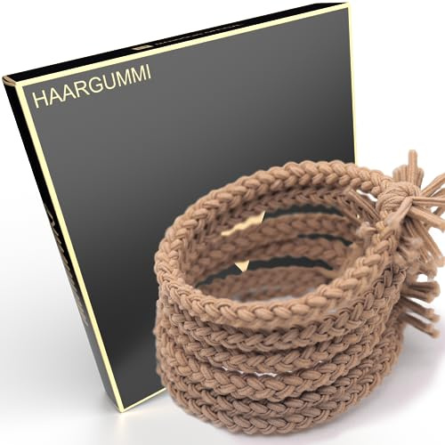 Mandouki® Haargummi (6 Stück) - Elegant geflochtene Haargummis: Ultimativer Halt und Strapazierfähigkeit für Damen und Mädchen