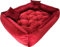 Dogs4Life Hundebett XXL | Groß, Mittelgroß, Klein | Hundekissen | Outdoor | Wasserabweisend (S, Rotes Velours)