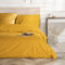 VelvetHome Deluxe Bettwäsche 200x200 Baumwolle Bettbezug 200x200 cm mit Kissenbezug 80x80 cm 3 teilig Hohe Qualität Bettwäsche-Set mit Reißverschluss 100% Baumwolle Made in EU Senf Farbe