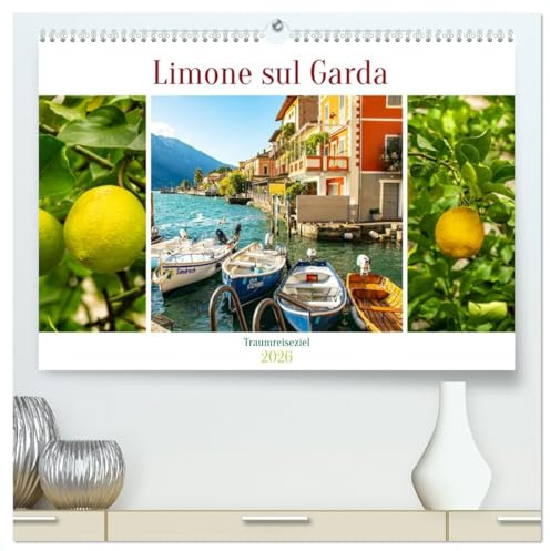 Limone sul Garda - Traumreiseziel (hochwertiger Premium Wandkalender 2026 DIN A2 quer), Kunstdruck in Hochglanz: Am Westufer des Gardasees liegt das charmante Örtchen Limone. (CALVENDO Orte)