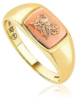 Clogau Gold 9ct Yellow & Rose Gold CMG80 Unisex Welsh Dragon Signet Ring