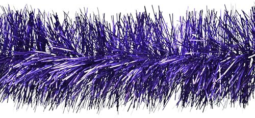 Weihnachtsgirlande 10cm x 3m - Lametta Girlande für Weihnachtsbaum - Butterfly Weihnachtsgirlande Lametta 10cm x 3 Meter Lamettagirlande Baumgirlande Christbaumdeko Farbauswahl: lila/violett