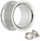 Treuheld® | 4mm Ohr Flesh Tunnel aus Chirurgenstahl in Silber | mit Gewinde | Double Flared Ohrtunnel | dünner Rand | hautfreundlich antiallergen